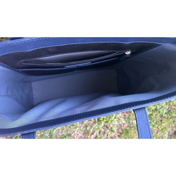 Cole Haan Saffiano leather. Go Anywhere Tote in Navy / New No Tags - Picture 7 of 8